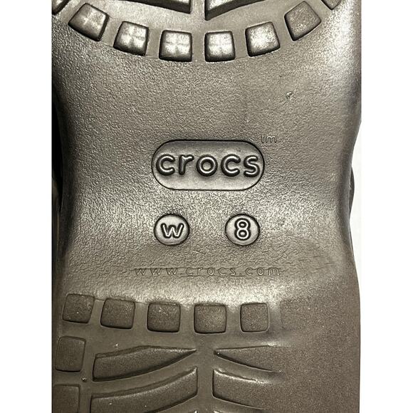Crocs Sandals Cleo V Womens Size 8 Brown Strappy Slide Ring Detail Croslite - Picture 8 of 8